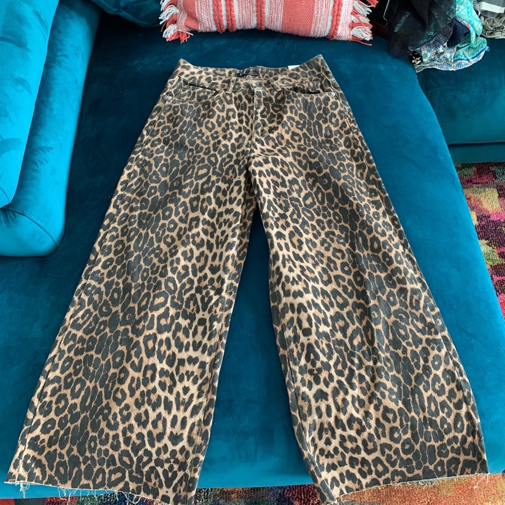 cheetah print midrise culottes